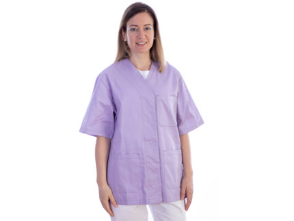 CASACCA CON BOTTONI-cotone/pol.-donna XS viola