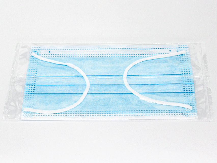 GISAFE MASCHERINA CHIRURGICA FILTRANTE 98% 3 VELI tipo IIR con elastici - adulti - azzurra - imbustata singolarmente - scatola