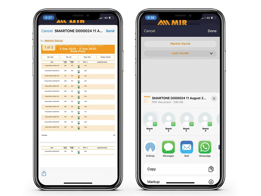 SMART ONE - peak flow e FEV1 per smartphone