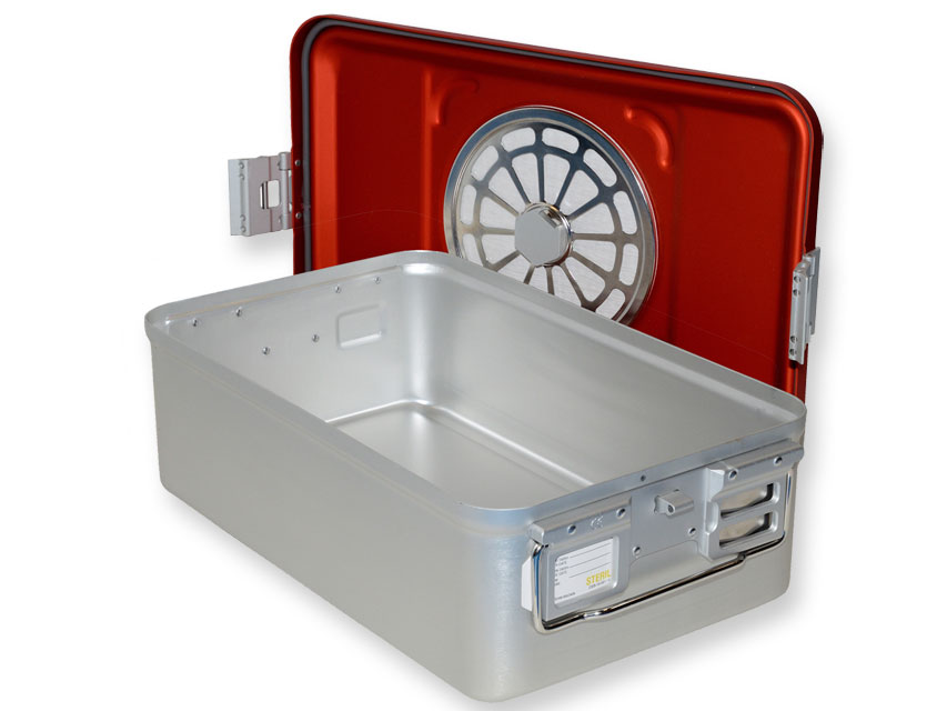 CONTAINER CON FILTRO medio h100 mm - rosso