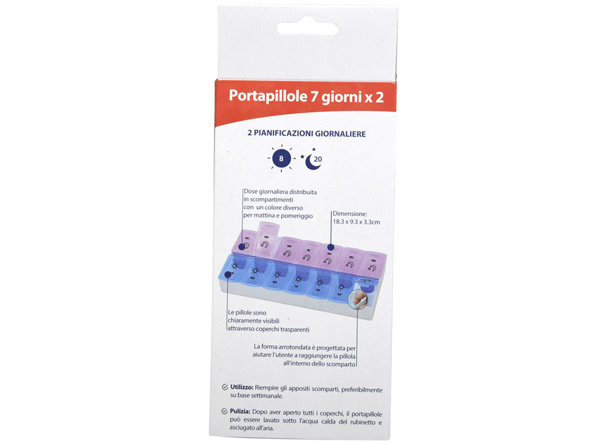 PORTAPILLOLE SETTIMANALE 7 GIORNI x 2 - italiano